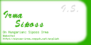 irma siposs business card